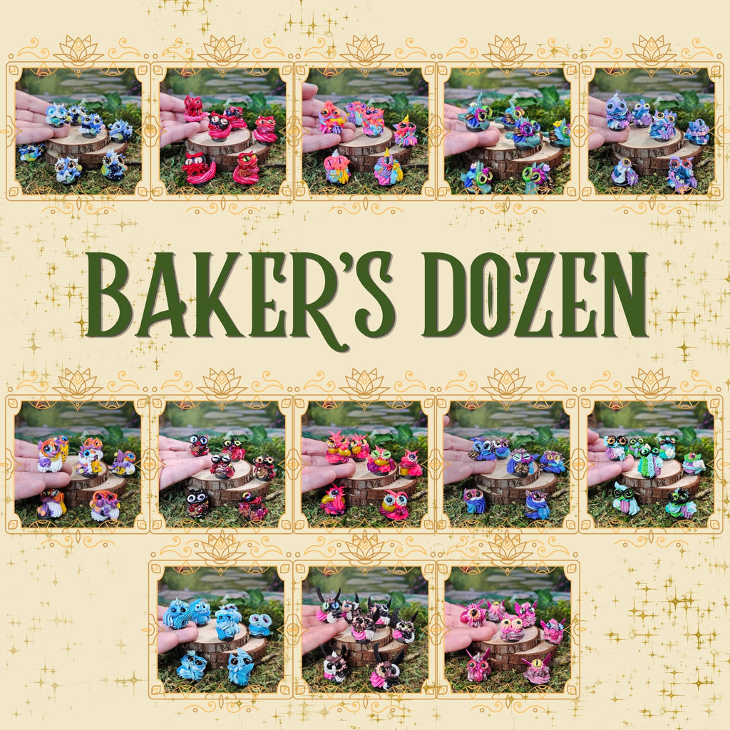 thirteen different frosting creatures families featured as a special selection of a baker's dozen of squirklees